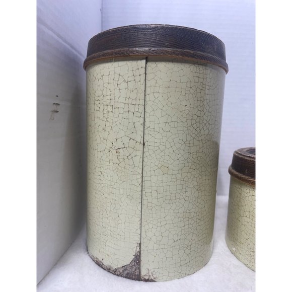 Vintage Kitchen Cannisters Retro Fruit Tin County Kitchen Cabin Storage Containe - Picture 3 of 9